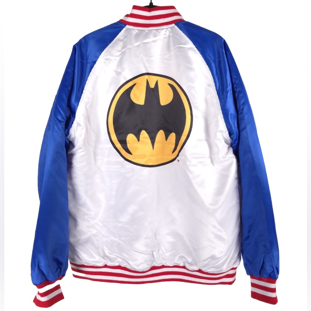 NWOT Batman Logos Bomber Jacket Full Zip DC‎ Tango Hotel Rare Size SMALL